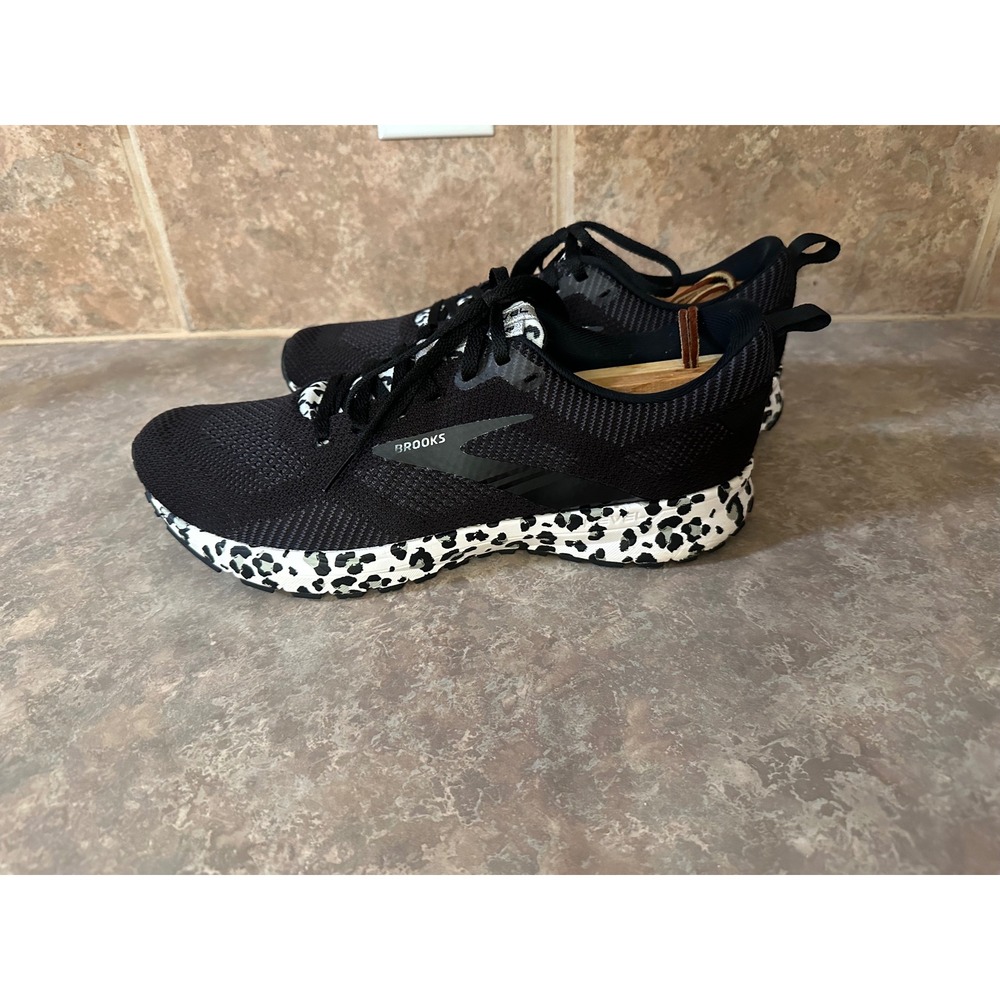 Brooks Revel 5 Running Shoes Black Leopard Print 1203611B095 Womens 11